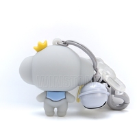 Porte-clés personnalisé en PVC souple 3D, forme d'animal de dessin animé, écologique, durable, imprimé en sérigraphie, couleurs personnalisées