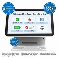 Computadora Todo en Uno POS con Pantalla Táctil Capacitiva de 15.6 Pulgadas, CPU Intel I5, Sistema Operativo Windows, Wi-Fi 6, Bluetooth 5.2, Soporte de Pared, MSR Opcional