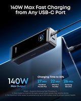 Banque d'alimentation Anker Prime, 26 250 mAh, chargeur portable 3 ports avec sortie maximale de 300 W, charge bidirectionnelle, approuvé par la TSA, contrôle par application A110A