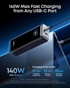 Anker Prime Power Bank, 26,250mAh เครื่องชาร์จพกพา 3 พอร์ต พร้อมกำลังไฟสูงสุด 300W, ชาร์จได้สองทิศทาง, ได้รับการรับรองจาก TSA, ควบคุมผ่านแอป A110A - Product Image 3