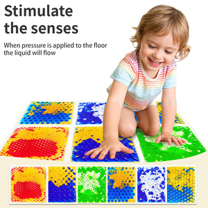 Dalles de sol sensorielles liquides aux couleurs vives, stimulation visuelle, tapis tactiles liquides pour l'éducation de la petite <span class=keywords><strong>enfance</strong></span> - Product Image 4