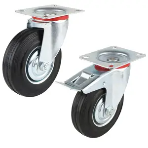 Heavi Caster Appliance Roller Wheel 8 Rubber Wheel With Disc Brake Universal Replace Wheel Online Wholesale Supplier
