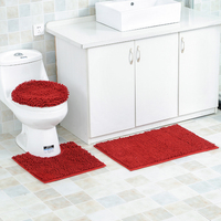 Benutzer definierte dicke weiche Chenille Toiletten boden Anti-Rutsch-Bad Teppich Set
