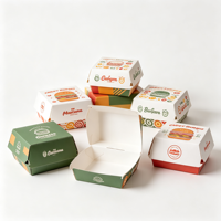 Emballage alimentaire à emporter pour la restauration rapide, boîte à hamburger, conteneur à emporter personnalisé avec logo de restaurant, boîtes à poulet frit en papier