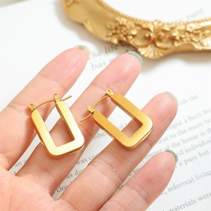 Pendientes de Acero Inoxidable Populares, Pendientes Cuadrados Delicados y Huecos para Mujer - Product Image 3