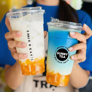 Tùy Chỉnh Lạnh Rõ Ràng <span class=keywords><strong>PP</strong></span> Nhựa Dispos Nước Trái Cây Uống Tái Sử Dụng Takeaway Parfait Smoothie Cốc Dùng Một Lần Với Nắp - Product Image 4