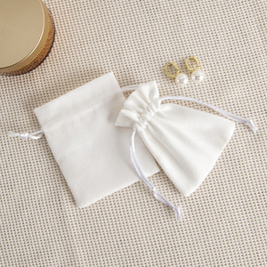 White Suede Jewelry Bags <b>Drawstring</b> Velvet <b>Pouches</b> 7x9cm To 15x20cm Ring Storage Wedding Candy Gift Packaging - Product Image 5