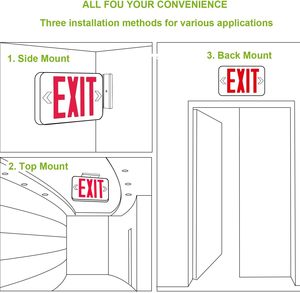ไฟฉุกเฉินแบบหน้าคู่ LED สำหรับ AC120แบบมีตัวอักษรสีแดงอ่อน/277V ที่ผ่านการรับรองจาก UL 924 - Product Image 5