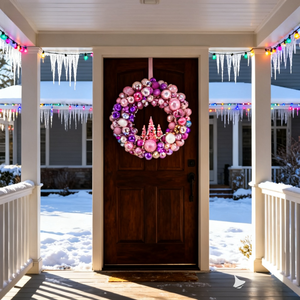 Guirlande <span class=keywords><strong>de</strong></span> Noël personnalisée, nouvelle, décorative, boule brillante, fleur, décoration murale, décoration <span class=keywords><strong>de</strong></span> porte, ornement festif, fabrication écologique - Product Image 3