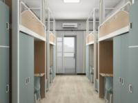 Lit double moderne en métal, mobilier pour dortoir, hôtel, école, lit superposé pour étudiant avec table et armoire