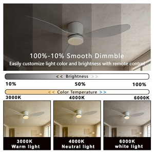 Lampadario Ventilatore Moderno a Coda di Pesce da 42 Pollici con LED e Telecomando, Costruzione in Metallo AC/DC, Compatibile AC 220V, Layout Agi32, Dimmerabile - Product Image 3