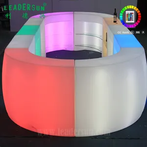 Factory Sales Commercial Modern Bar Glow Round Led Bar Counter Portable Plastic Commercial Furniture