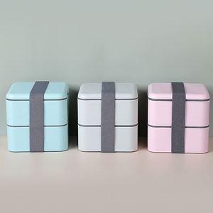 Food-Grade Plastic Double Layer <b>Lunch</b> <b>Microwavable</b> <b>Box</b> With Printing - Product Image 1