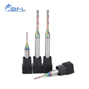 Bfl Carbide 2 xoắn ốc Flutes xuống cắt bit End Mill DLC lớp phủ màu - Product Image 5