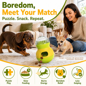 <b>Interactive</b> Treat Dispensing Roller Puzzle <b>Toy</b> for Dogs and <b>Cats</b> Manual Slow Feeding Enrichment <b>Toy</b> Boredom Relief - Product Image 2