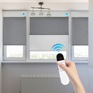 Persianas enrollables manuales eléctricas modernas, cortinas opacas para ventana, tela de instalación integrada, técnica simple para hoteles portátiles - Product Image 4