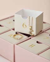 Boîte de calendrier de l'avent de Noël de luxe personnalisée, 12 tiroirs, emballage en carton rigide rose émeraude pour cadeaux de fêtes