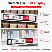Écran LCD étiré de 27 pouces, affichage numérique ultra-large pour bord de comptoir, écran publicitaire Full HD Android
