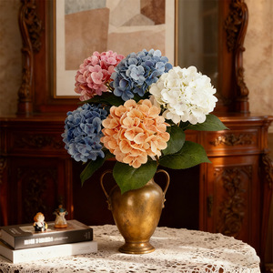 Fleurs en plastique, fleurs artificielles, hortensia, bouquet décoratif pour la décoration <span class=keywords><strong>de</strong></span> la maison et du bureau, plantes artificielles, plantes factices - Product Image 4