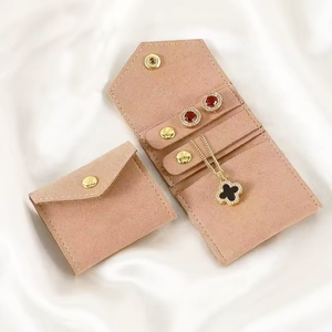 Custom logo Luxury <b>Envelope</b> Flap Velvet <b>Gift</b> Pouches Microfiber Suede Jewelry Packaging Bag with Snap ForJewelry Display - Product Image 2