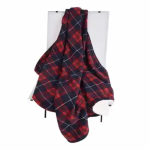 Classical Plaids Printed with Warm and Soft Sherpa Backing Blanket Travel Throw Home Living Room Use