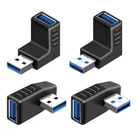 Adaptor Konektor USB 3.1 Sudut 90 Derajat Pria Ke Wanita Kustom Kiri Kanan Atas Bawah Sudut USB Ke USB 3.1 Adaptor USB