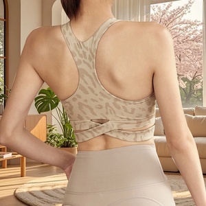 Phụ Nữ Cố Định Đệm Twist Chéo Dưới Dây Đeo Sexy <span class=keywords><strong>Leopard</strong></span> In Áo Ngực Thể Thao Tập Thể Dục Tập Thể Dục Yoga Crop Tops - Product Image 1