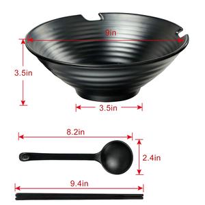 Bols à <span class=keywords><strong>ramen</strong></span> <span class=keywords><strong>japonais</strong></span> en mélamine écologiques A5, ensembles de salades et de nouilles avec logo personnalisé, vaisselle de restaurant, <span class=keywords><strong>kit</strong></span> d'ustensiles, vente en gros - Product Image 6