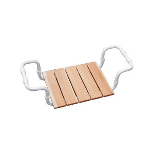 Asiento de Baño Ajustable de Madera de Alerce, Marco Blanco, 30 cm de Largo, 40 cm de Ancho, Equipo de Seguridad para Baño - Product Image 1