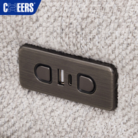 MANWAH CHEERS Juego de Sofás Seccionales Modulares de 5 Plazas con Chaise Longue y Sofá Cama Eléctrico Reclinable para Muebles de Sala de Estar