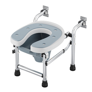 Foldable Toilet Seat <b>Chair</b> With Wall Mount For <b>Elderly</b> And Pregnant 41Cm Width Home Bathroom Safety Equipment - Product Image 2