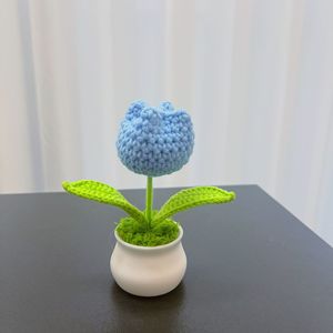 Fleur artificielle tricotée à la main en gros pour décoration, plante en pot, fleur crochetée bon marché - Product Image 6