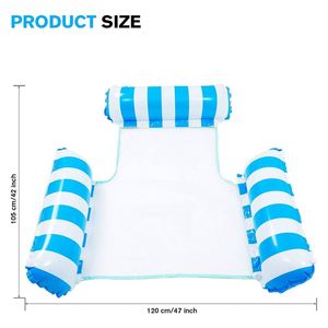 Cama Flotante Inflable Personalizada de 2 Piezas para Piscina, con Bomba Manual, Hamaca Inflable de PVC de Tres Tubos, Flotador Acuático - Product Image 2