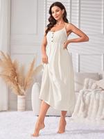 Ensemble de pyjama en viscose douce personnalisé pour femme, nuisette sexy à fines bretelles avec robe longue à manches longues, vêtements d'intérieur toutes saisons