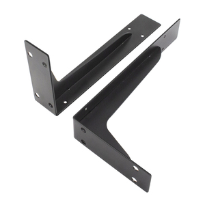 <span class=keywords><strong>Support</strong></span> d'étagère noir robuste <span class=keywords><strong>Support</strong></span> métallique mural étagères flottantes supports en L - Product Image 2