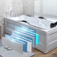 Baignoire tourbillon en acrylique de 67 "une personne hydromassage jets d'eau rectangulaires alcôve trempage SPA baignoire