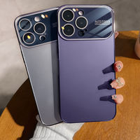 Couverture de téléphone portable d'origine de luxe pour iPhone 13 14 15 Pro Max AG couverture de téléphone portable rigide en verre pour iPhone grande fenêtre