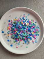 Tranches d'argile polymère à thème coquillages, étoiles de mer et animaux marins pour slime, globe à neige, gobelets, projets de shaker et remplissage d'artisanat