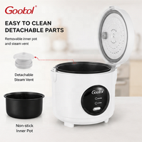 Mini-cuiseur à riz électrique multifonctionnel 1,5-2,2 L, carré, en plastique, avec tasse doseuse, idéal pour la maison et l'hôtellerie – Vente Flash