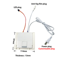Shinechip120W Miroir de salle de bain intelligent tricolore à clé unique Commutateur de capteur tactile gradateur LED 12V IP23 Garantie de 2 ans