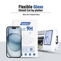 Protector de pantalla de vidrio flexible HD antiarañazos, material de hoja 9H de 180x120mm, corte por plotter para i-phone 17, novedad