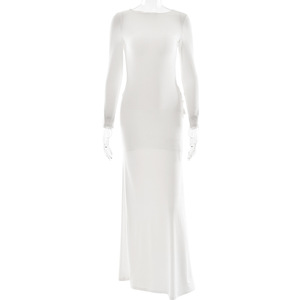 Vestido de noche de manga larga sin espalda, ajustado al cuerpo, para mujer, elegante y a la moda, para fiestas. - Product Image 5