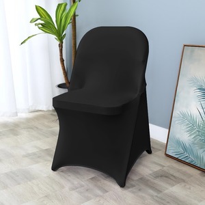<span class=keywords><strong>Housse</strong></span> <span class=keywords><strong>de</strong></span> <span class=keywords><strong>chaise</strong></span> pliable en polyester blanche et noire, lavable en machine, extensible en spandex, pour événements <span class=keywords><strong>de</strong></span> <span class=keywords><strong>mariage</strong></span> et banquets, vente en gros - Product Image 6