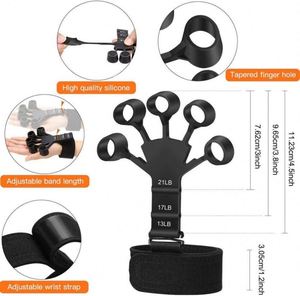 Hot Sale Silicone Finger Exerciser Professional Grade Exercise Hand Grip Strengthener Grip Strength <b>Trainer</b> with Custom logo - Product Image 3
