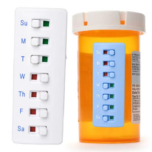 Organizador de Pastillas Reutilizable con Respaldo Curvo, Indicadores Codificados por Color, Diseño Antideslizante, Portátil - Product Image 1