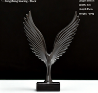 Décoration Moderne pour la Maison : Figurine Ailes d'Ange et Ailes d'Aigle en Résine Dorée pour Salon, Bureau et Intérieur