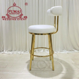 Tabouret de bar moderne doré en métal pour extérieur, pour restaurant - Product Image 3