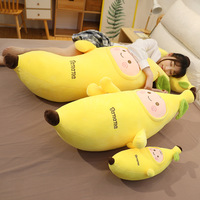 Nouvelle conception, oreiller en forme de banane, poupée kawaii, jouet en peluche émotionnel, peluche super douce, rembourrage en coton PP, cadeau pour enfant