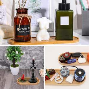 Plateau en bambou, plateau de service en bois, adapté aux croissants, au café, aux sous-verres de petit-déjeuner ou aux plateaux décoratifs (17,5 x 8,8 cm) - Product Image 6