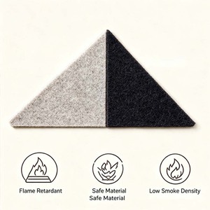 Panneau mural insonorisant moderne DIY en PET, haute absorption acoustique, étanche, ignifuge, NRC 0.9, écologique, design triangulaire - Product Image 4